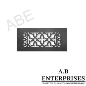 Cast iron air vent by A.B. Enterprises, Model AB-WR-05 in Black P.C. finish – durable and decorative vent cover for homes and interiors.