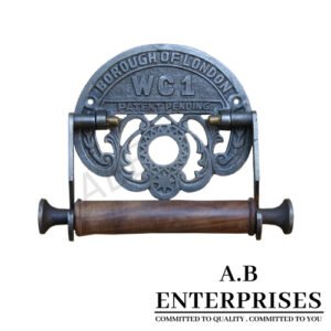 Handcrafted decorative toilet paper holder AB-TPH-7 – Cast Iron with Copper Antique finish by A.B. Enterprises