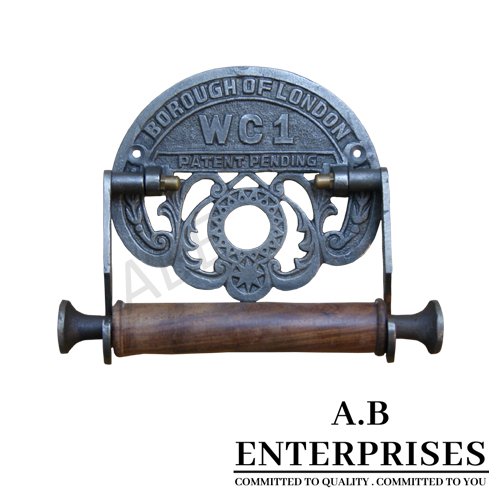 Handcrafted decorative toilet paper holder AB-TPH-7 – Cast Iron with Copper Antique finish by A.B. Enterprises