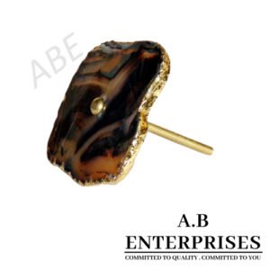 Agate Cabinet Knob in Brown natural stone by A.B. Enterprises India