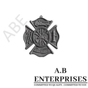 Handcrafted cast iron wall plaque AB-WP-11 with natural iron patina finish by A.B. Enterprises, India – durable and decorative design.
