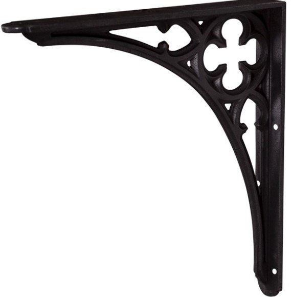 Handcrafted cast iron shelf bracket by A.B. Enterprises – strong and decorative wall support for homes, offices, and interiors.