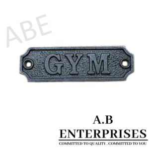 Handcrafted cast iron wall plaque AB-WP-08 with natural iron patina finish by A.B. Enterprises, India – durable and decorative design.