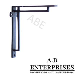 Handcrafted cast iron shelf bracket by A.B. Enterprises – strong and decorative wall support for homes, offices, and interiors.