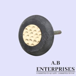 Marble Stone Cabinet Knob in black pattern by A.B. Enterprises India
