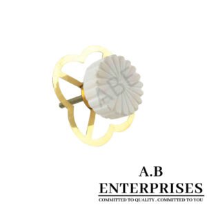 Marble Stone Cabinet Knob in white pattern by A.B. Enterprises India