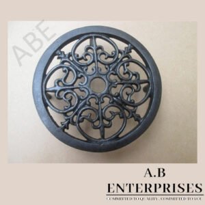 Cast iron kitchen trivet in natural iron patina finish – Model No AB-KT-08 by A.B. Enterprises