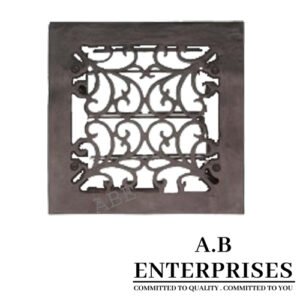 Cast iron air vent by A.B. Enterprises, Model AB-WR-05 in Black P.C. finish – durable and decorative vent cover for homes and interiors.